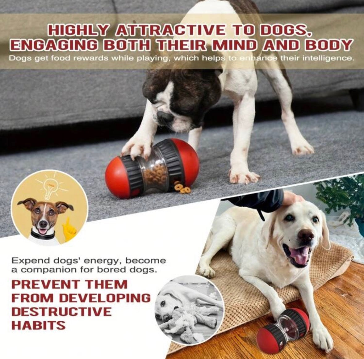 Juguete Interactivo Dispensador De Golosinas Para Perros