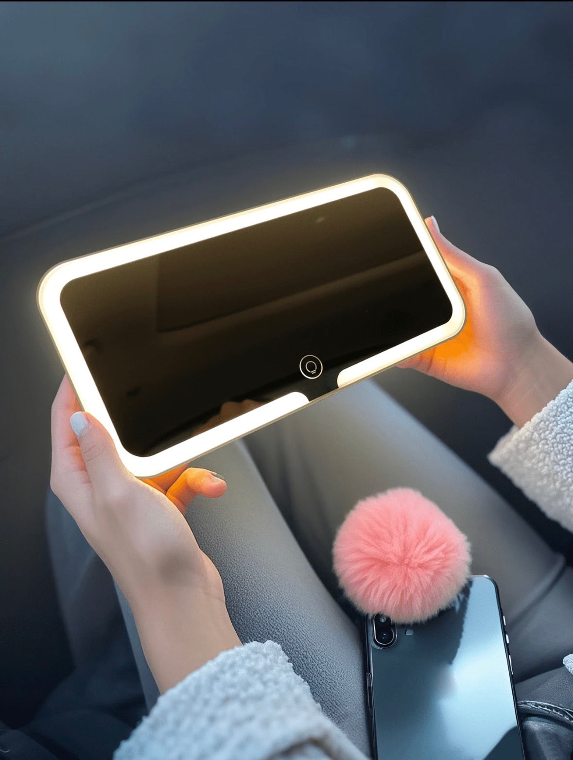 Espejo portátil para auto con luz LED